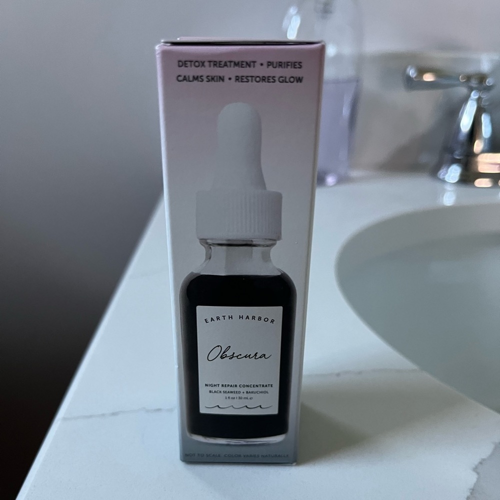 NIB Earth Harbor Obscura Night Repair Concentrate Detoxifying Reset Ampoule 1oz